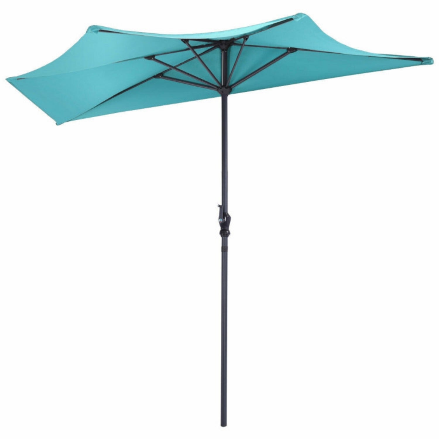 SUGIFT 9 Feet Patio Bistro Half Round Umbrella without Weight Base,Turquoise