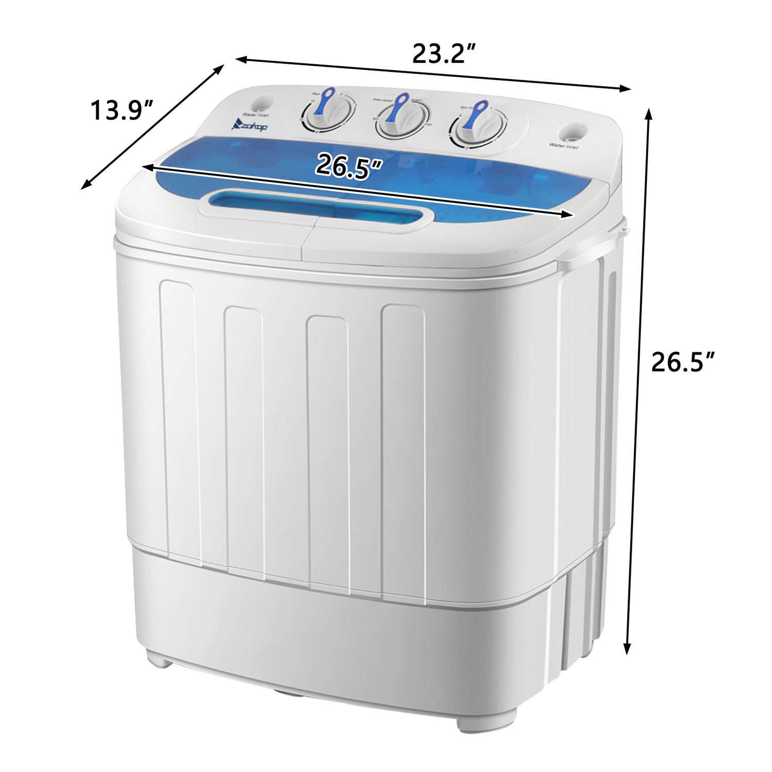 SUGIFT Semi-Automatic Double Tube Washing Machine 550 W Compact Double Tube Washing Machine, Blue