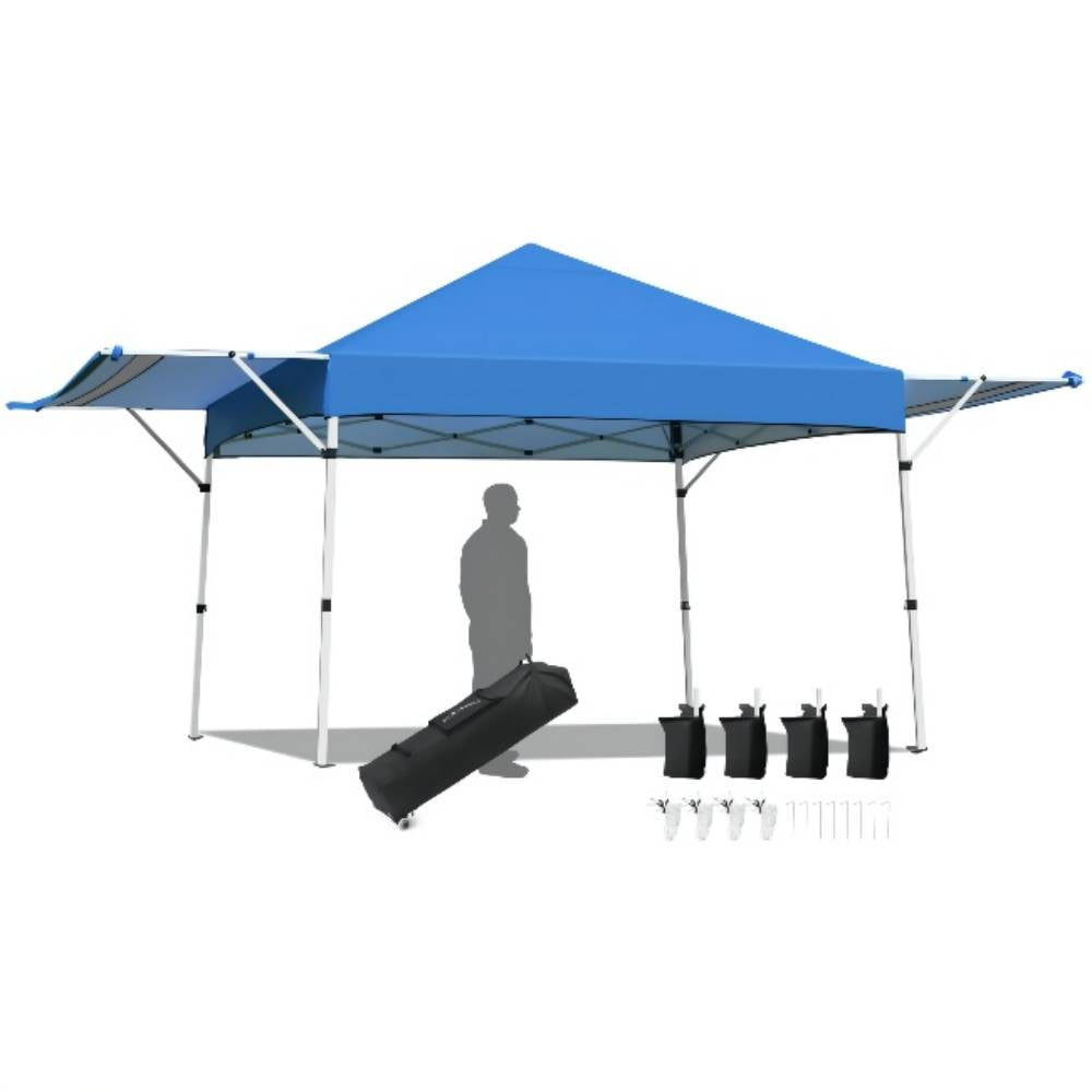 17 ft. x 10 ft. Foldable Pop Up Gazebo Canopy with Adjustable Instant Sun Shelter