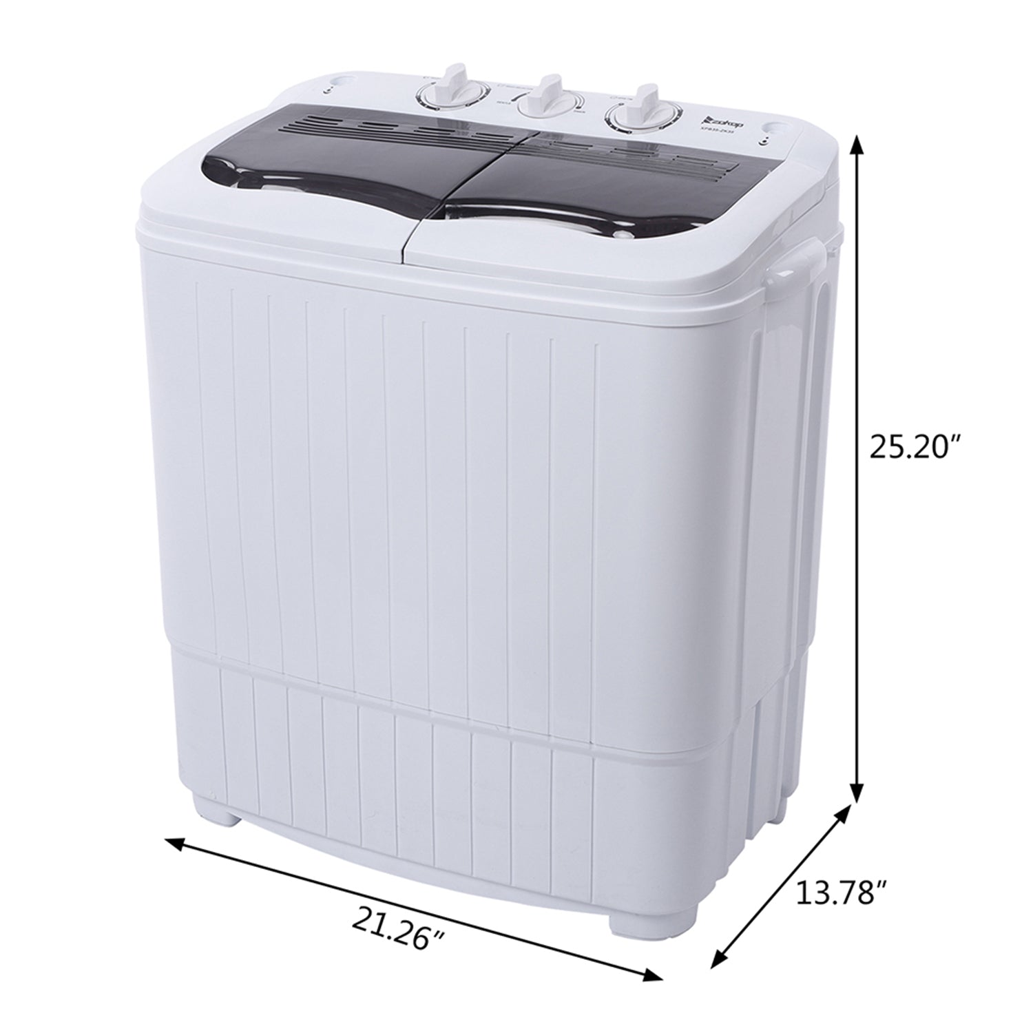 SUGIFT Semi-Automatic Double Tube Washing Machine 360 W Compact Double Tube Washing Machine, Gray