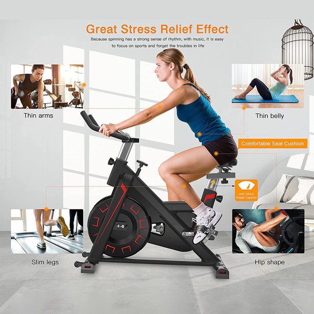 Exercise Bike Stationary 330 Lbs Weight Capacity- Indoor Cycling Bike