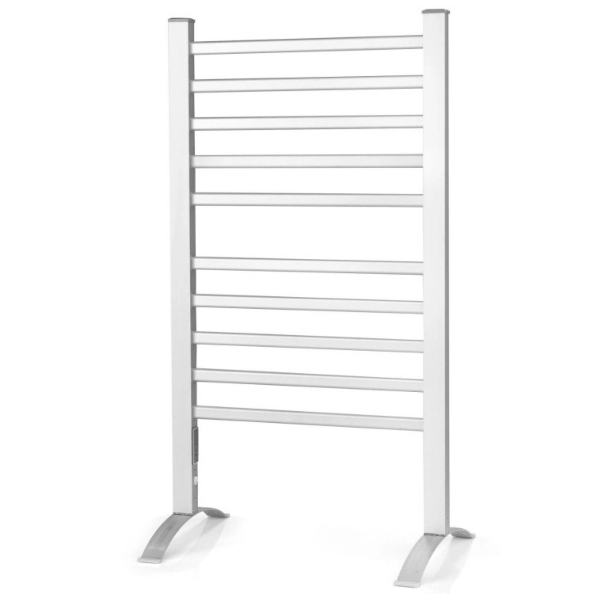 2 in. 1 Freestanding and Wall-mounted Towel Warmer Drying Rack with Timer in Silver