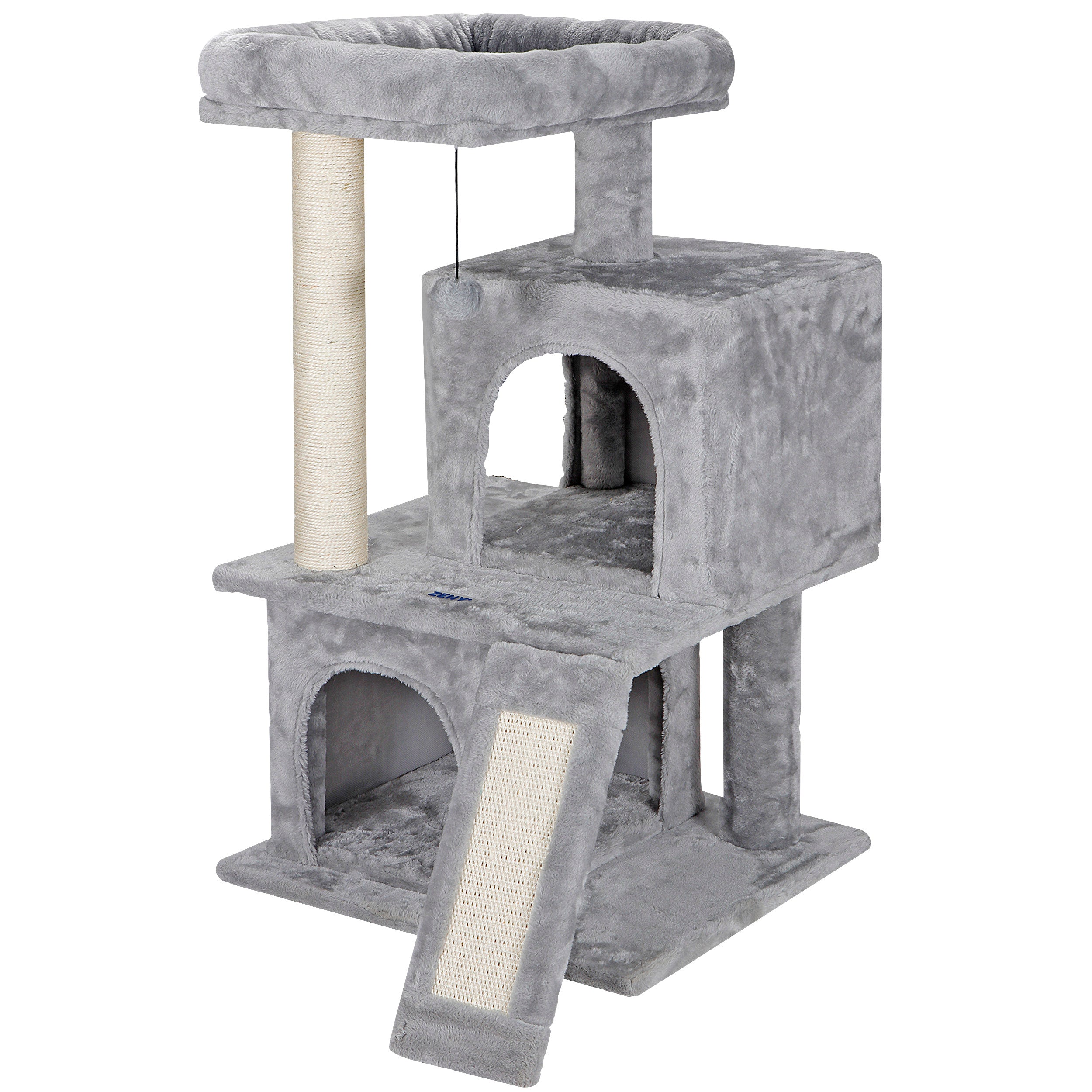 SUGIFT 34-in Cat Tree & Condo Scratching Post Tower, Gray