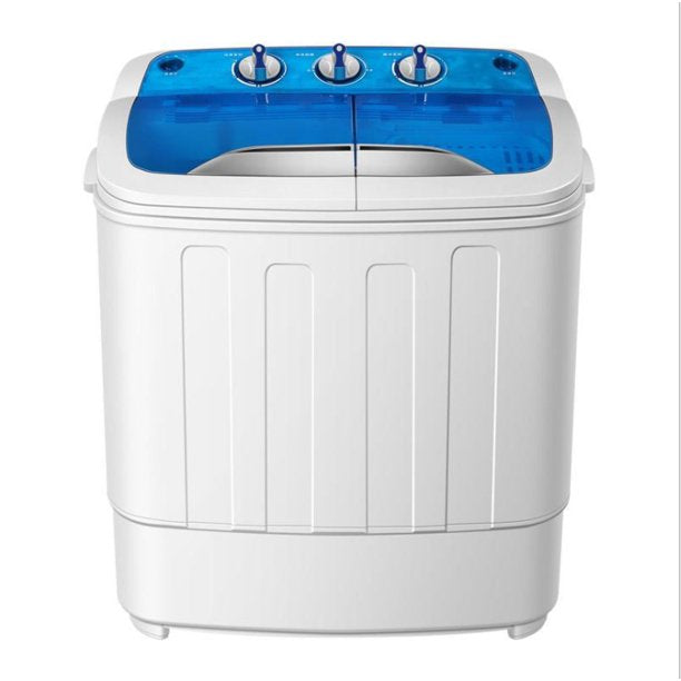 Super Deal Portable Compact Washing Machine, Mini Twin Tub Washing Machine w/Washer&Spinner, Gravity Drain Pump and Drain Hose