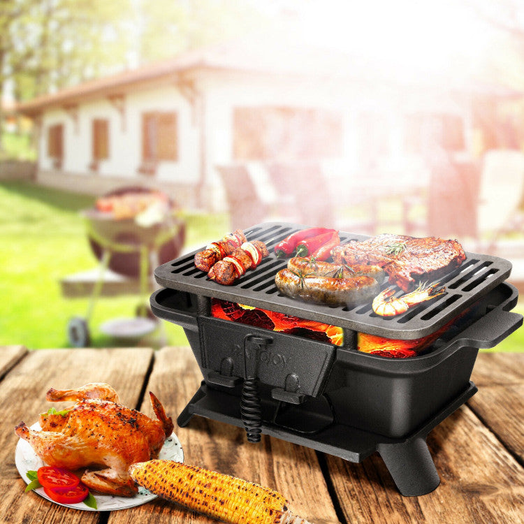 SUGIFT Heavy Duty Cast Iron Tabletop BBQ Grill Stove for Camping Picnic