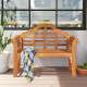 2-Person Eucalyptus Wood Outdoor Folding Bench