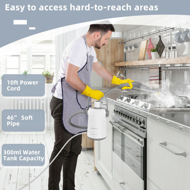 SUGIFT 1000W Multifunction Portable Hand-held Steam Cleaner with 10 Accessories,Gray