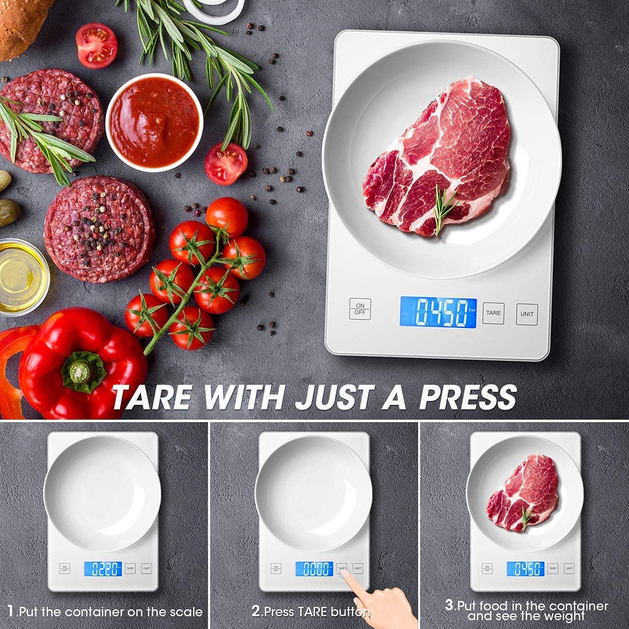 White Ultra Thin Professional Digital Kitchen Food Scale