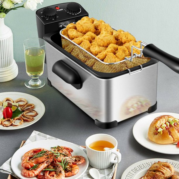 SUGIFT Fryer 3.2 Quart Electric Stainless Steel Deep Fryer with Timer