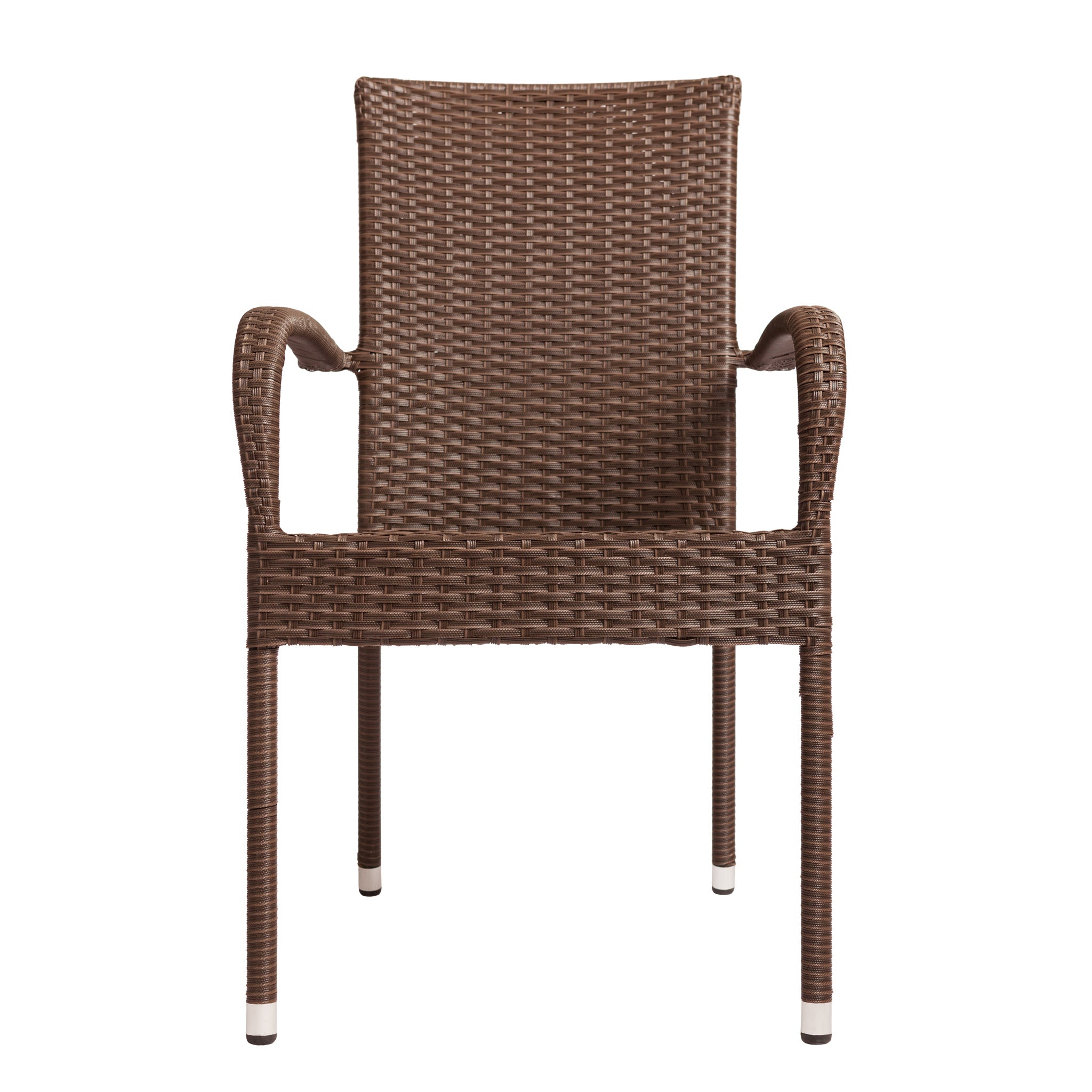 SUGIFT Morgan Resin Wicker Stacking Patio Dining Chair 4-Pack in Mocha