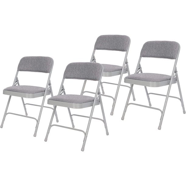 SUGIFT Fabric Upholstered Premium Folding Chairs, Grey