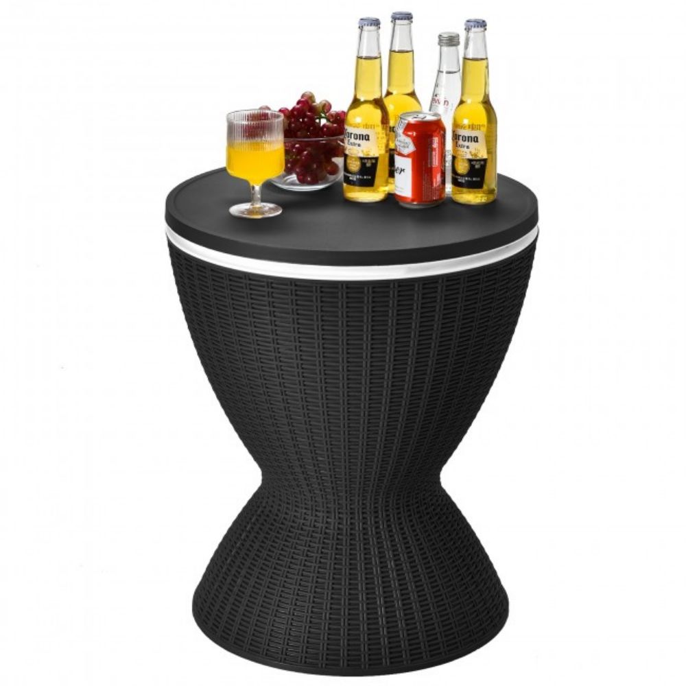 3-in-1 8 Gal. Patio Ice Cooler Bucket Cool Bar Side Table with Adjust Ice Bucket