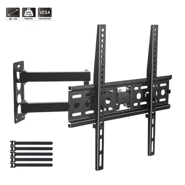 SUGIFT Full Motion TV Wall Mount for 26-55 inch LED TV, Corner TV Bracket Swivel Tilt