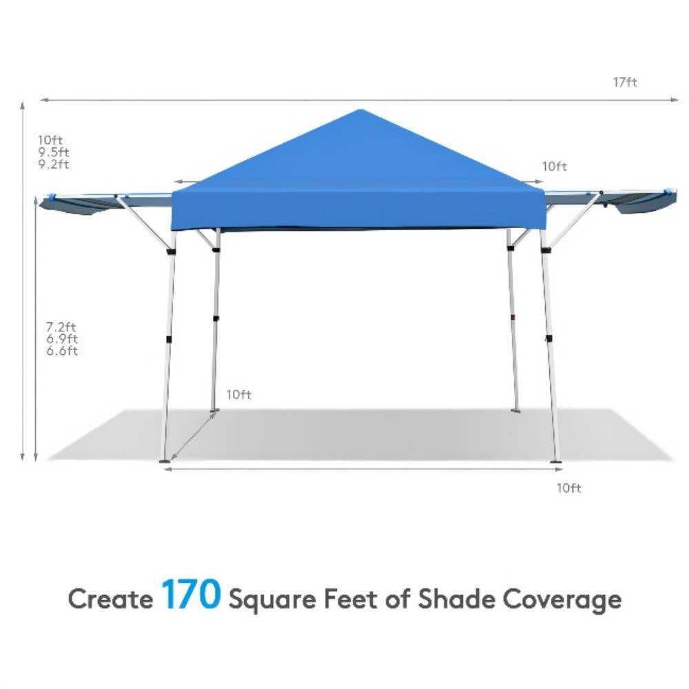 17 ft. x 10 ft. Foldable Pop Up Gazebo Canopy with Adjustable Instant Sun Shelter