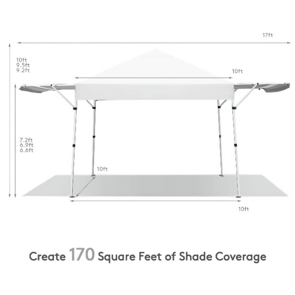 17 ft. x 10 ft. Foldable Pop Up Gazebo Canopy with Adjustable Instant Sun Shelter