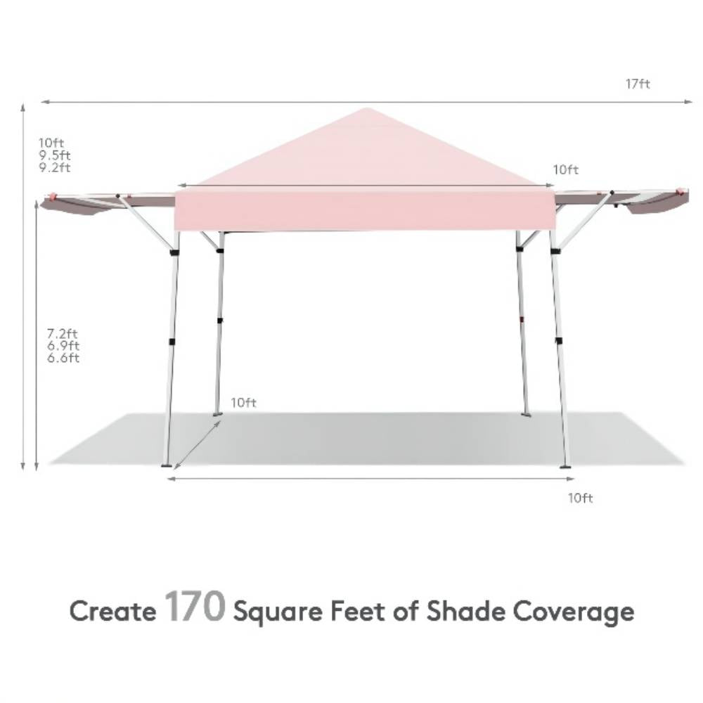 17 ft. x 10 ft. Foldable Pop Up Gazebo Canopy with Adjustable Instant Sun Shelter