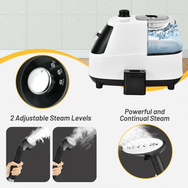 1750W Garment Steamer with 2L Detachable Water Tank and 2-Level Steam