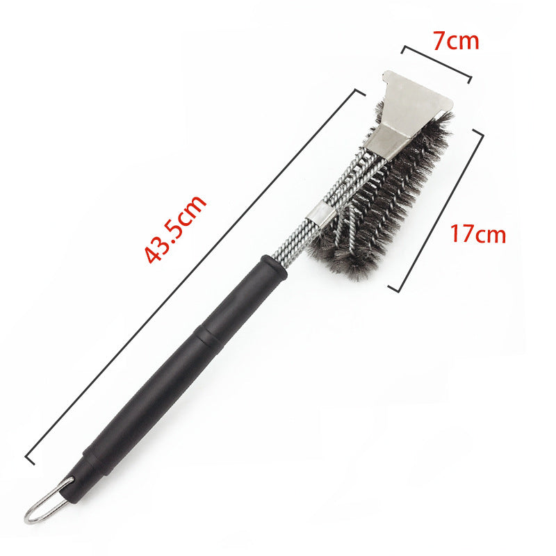Grill Brush and Scraper - Extra Strong BBQ Cleaner Accessories - Safe Wire  Bristles 18 Stainless Steel Barbecue Triple Scrubber Cleaning Brush,Wizard  Tool 