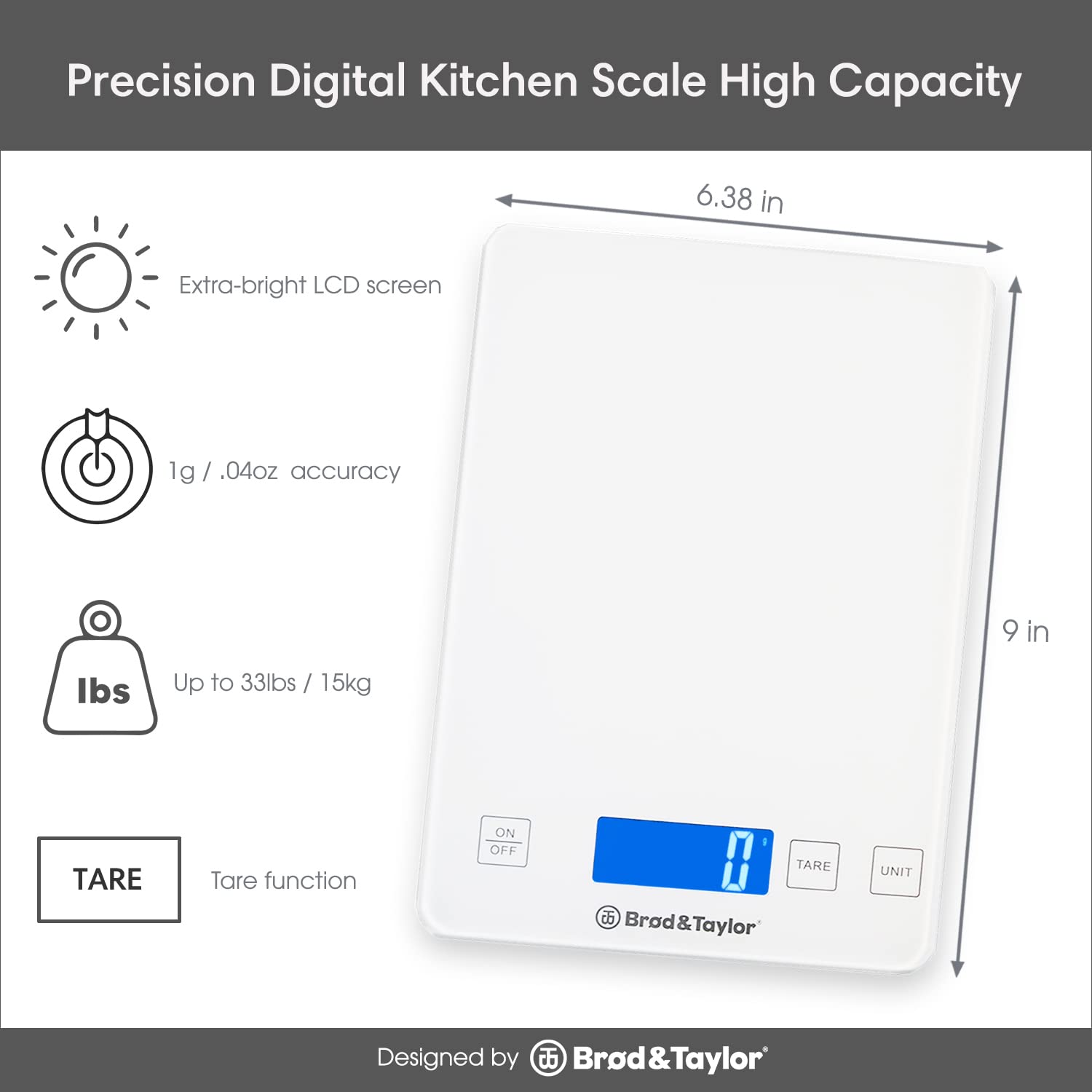 White Ultra Thin Professional Digital Kitchen Food Scale