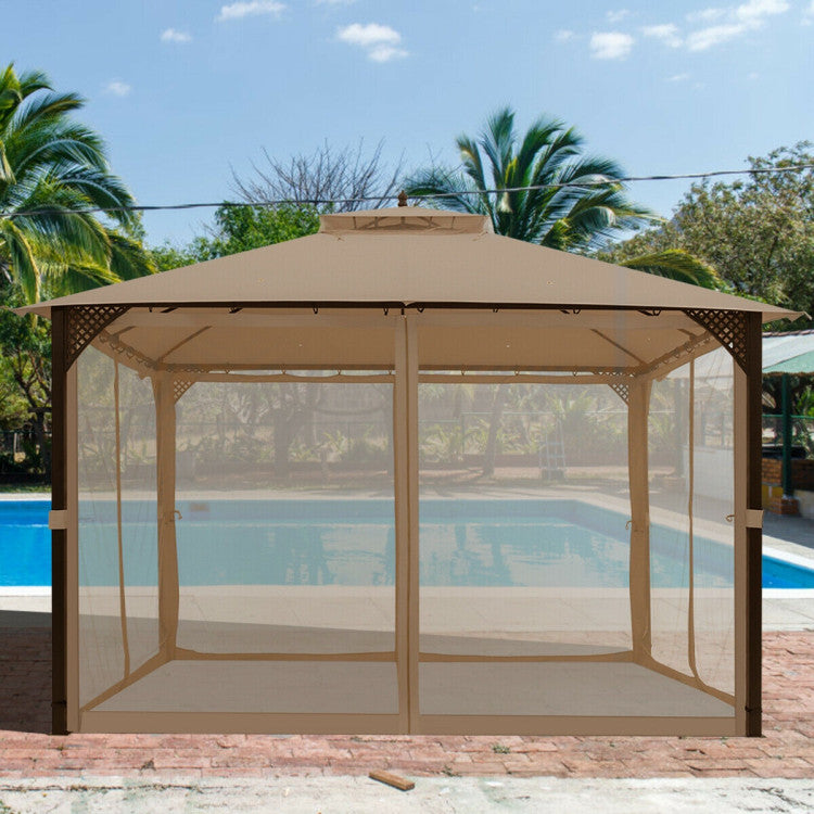 12 ft. x 10 ft. Brown Patio Portable Canopy