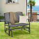 2-Person Steel Frame Patio Glider Rocking Metal Outdoor Bench in Gray