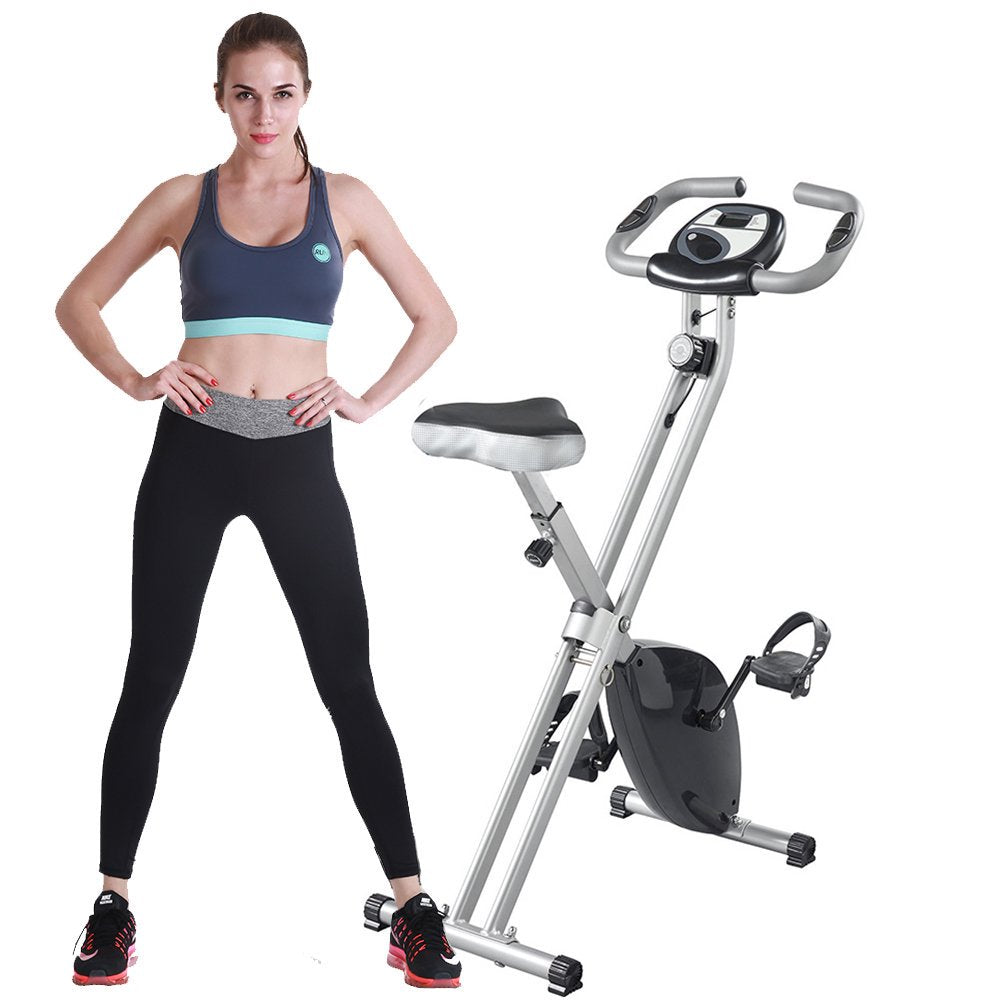 SUGIFT Stamina Cardio Exercise Bike Folding Magnetic Upright Exercise Bike with Pulse