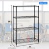 SUGIFT 4 Shelf Wire Shelving Metal Storage Shelves Heavy Duty Height Adjustable, Black