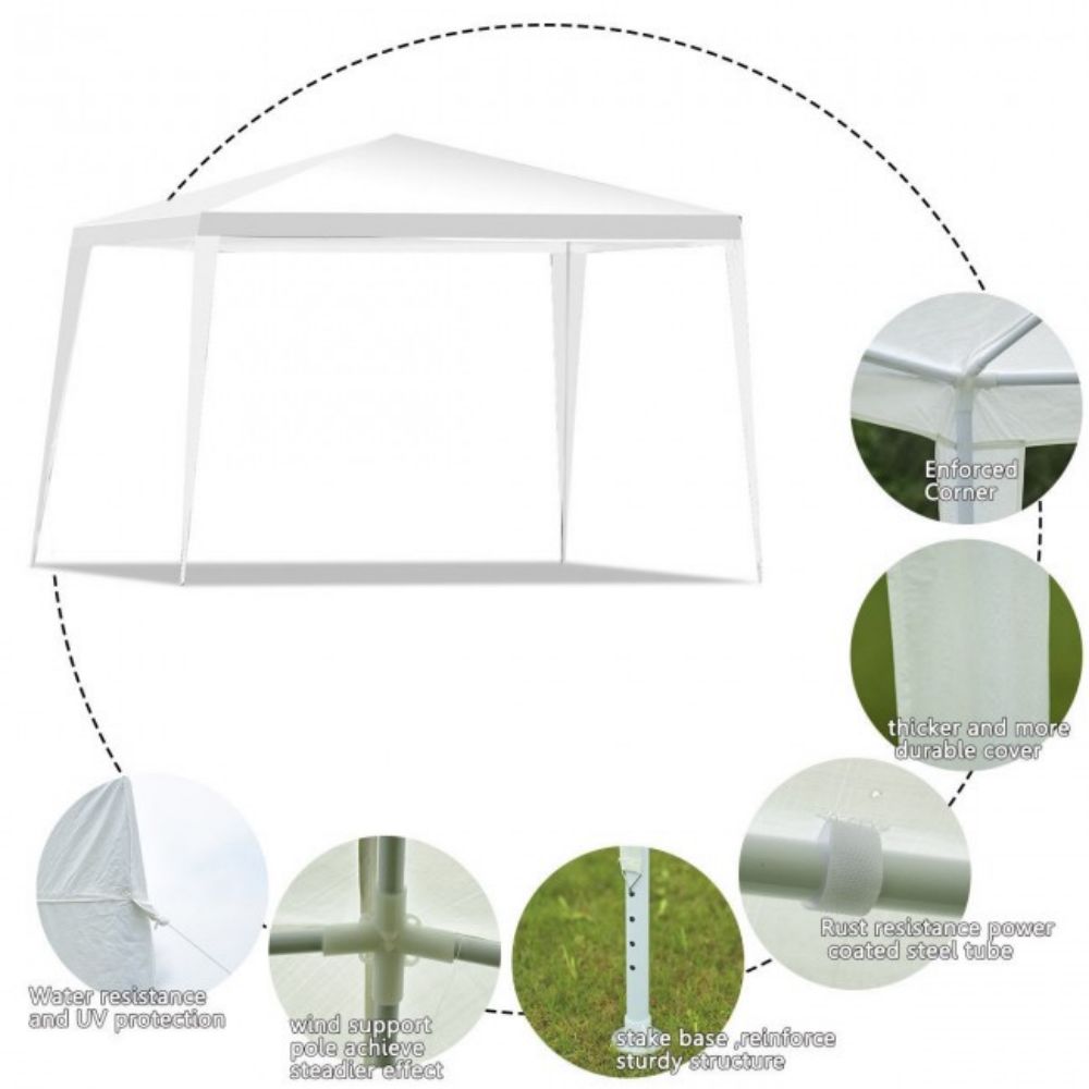 10 ft. x 10 ft. White Outdoor Canopy Tent for Backyard