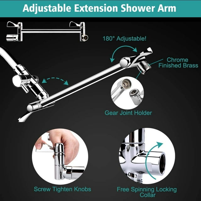 SUGIFT High Pressure Shower Head, 10 inch Rain Shower Head with Handheld and Hose