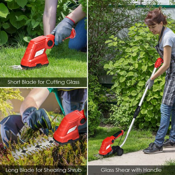 SUGIFT 7.2V Cordless Grass Shear with Extension Handle and Rechargeable Battery