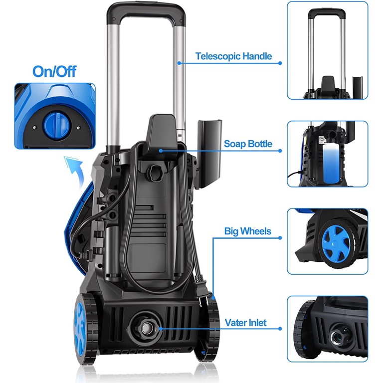 Electric Power Washer 4000PSI Max 2.6 GPM Pressure Washer with 25Ft Hose