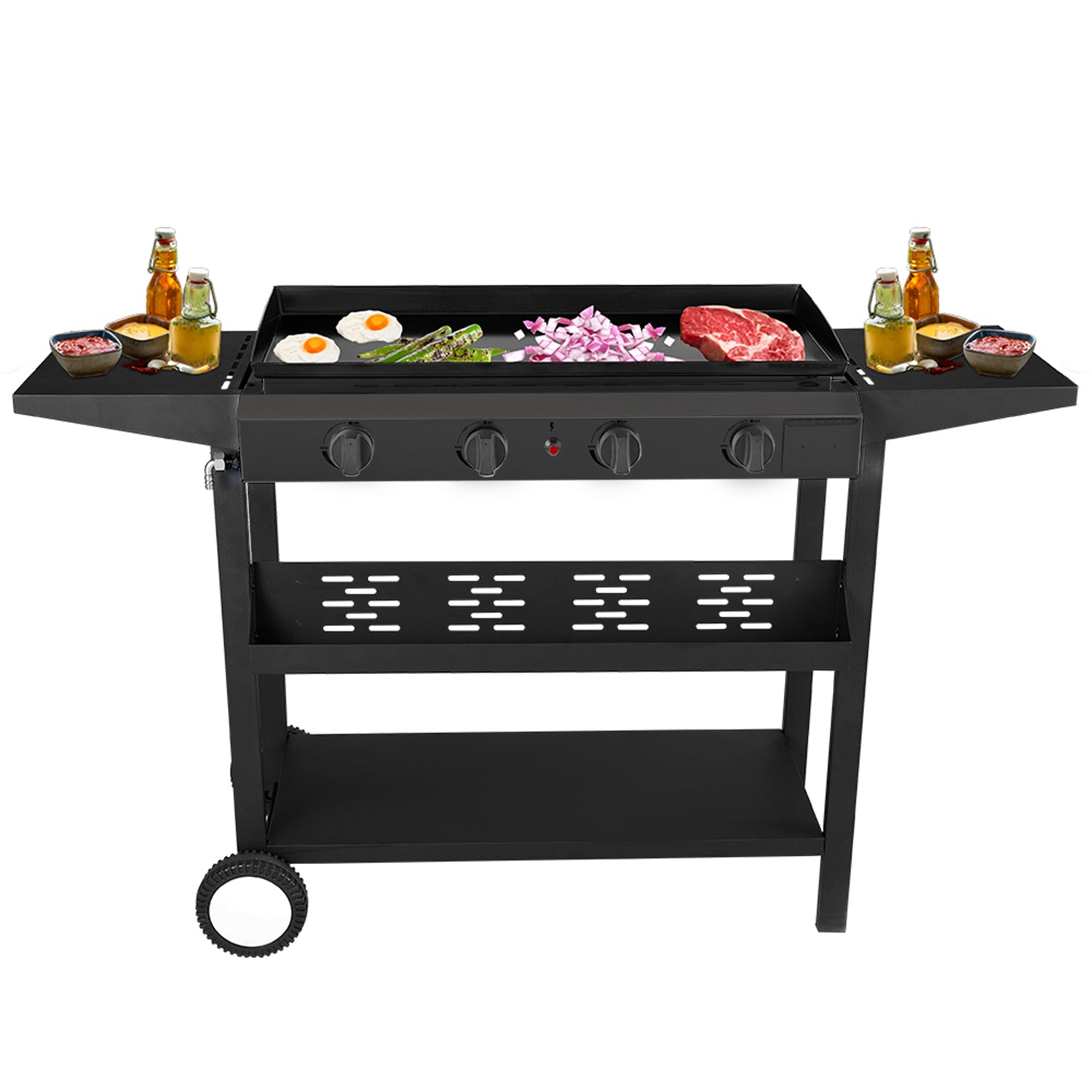 Alpulon 2-Burner Portable Propane GAS Table Top Grill in Black