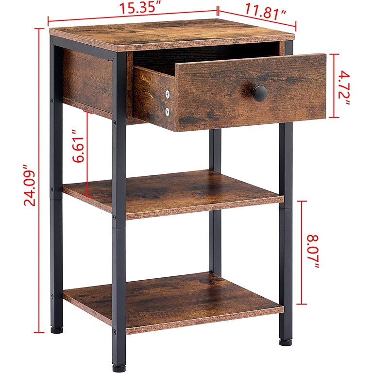 SUGIFT Nightstand End Table with Drawer Beside Table Furniture Tall Nightstand Dresser