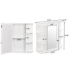 SUGIFT Wooden Bathroom Wall Mounted Storage Cabinet with Mirror Door & 8 Shelves, White