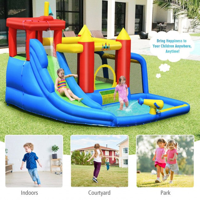 SUGIFT Inflatable Bouncer Bounce House with Water Slide Splash Pool£¬Outdoor Inflatable Kid Castle without Blower