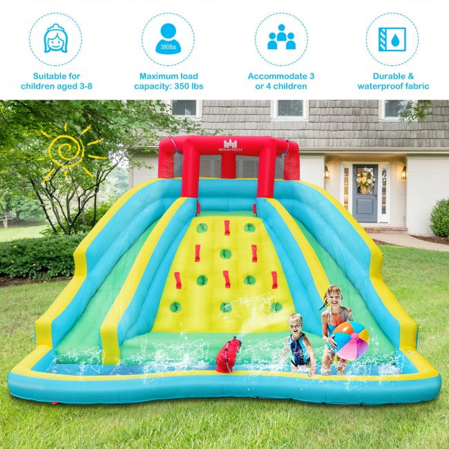 SUGIFT Inflatable Water Park Bounce House with Double Slide and Climbing Wall