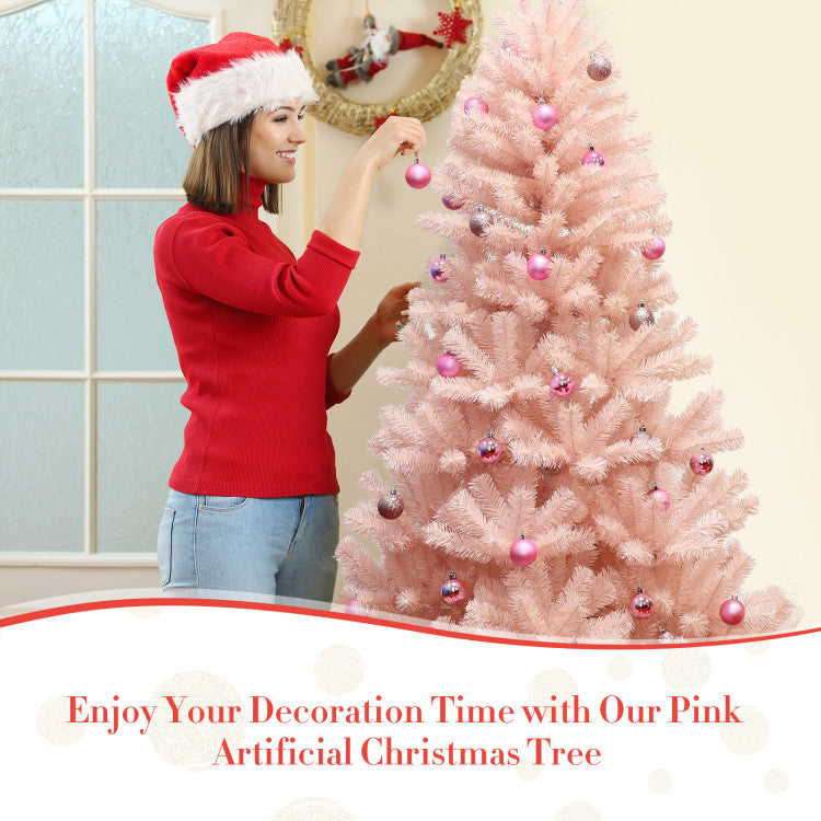 SUGIFT 6 Feet Artificial Christmas Tree Hinged Full Fir Tree