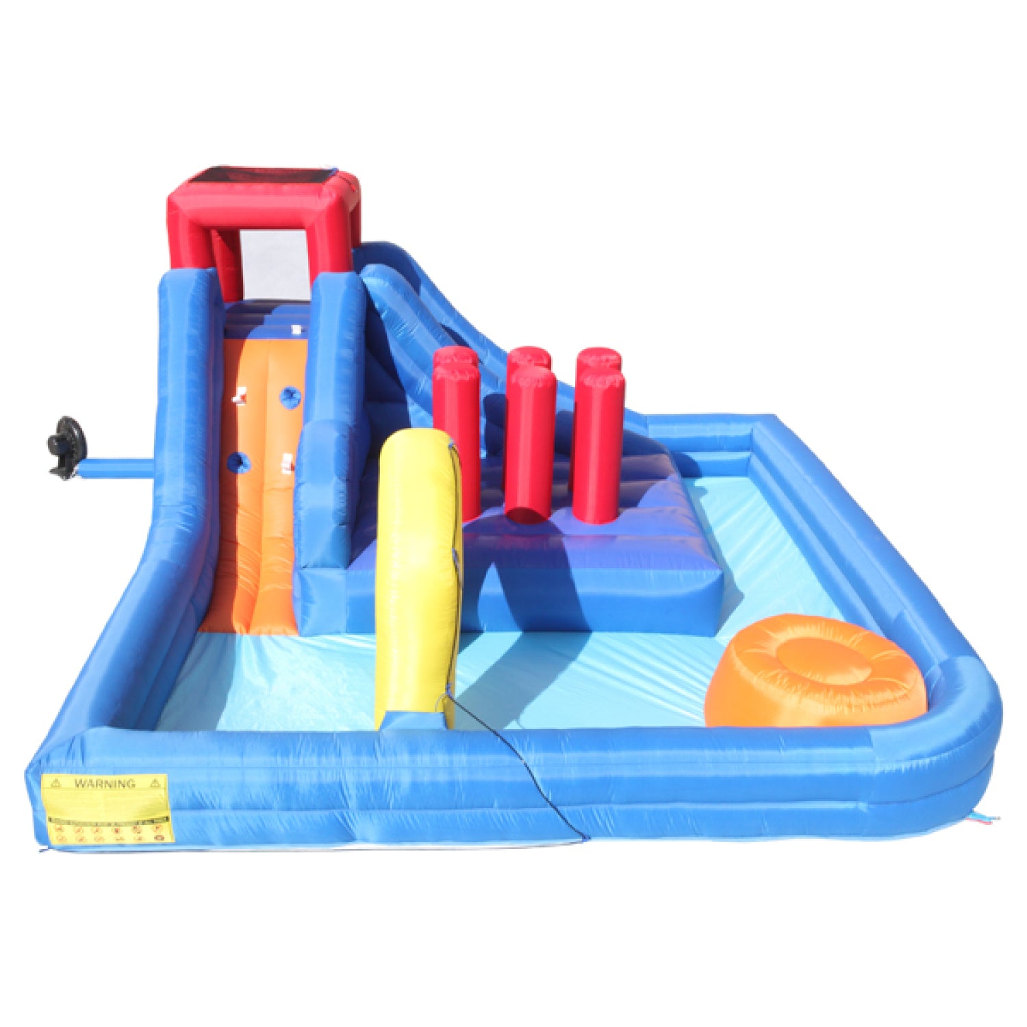 SUGIFT New Inflatable Castle with Water Slide Bouncer,River Race Area,Climbing Wall ,Water Cannon And Hose For Kids