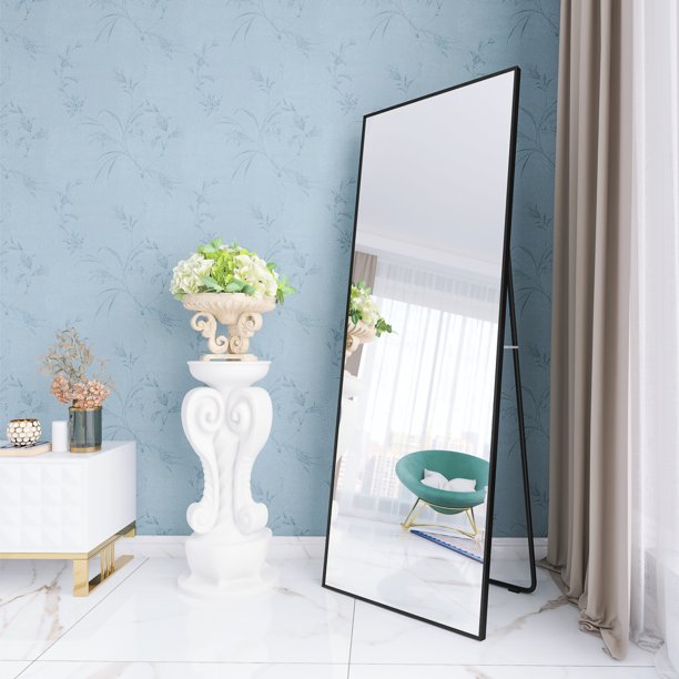 SUGIFT Full Length Mirror 65 22 Floor Mirror Full Body Standing Mirror, Black