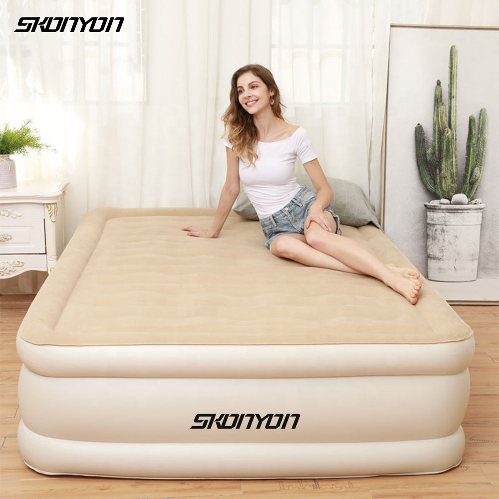 Flocking Inflatable PVC Air Beds Mattresses for Home Indoor and