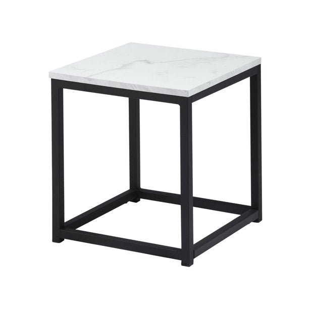 SUGIFT End Table/Side Table/Night Stand/Coffee Desk, Upgrade Version with Metal Frame Box - dark brown