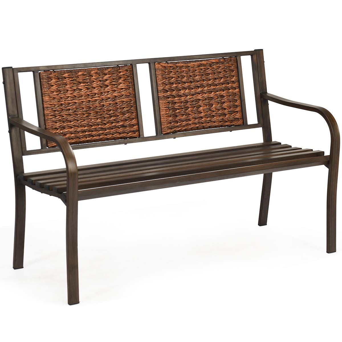 2-Person Bronze Metal Outdoor Bench