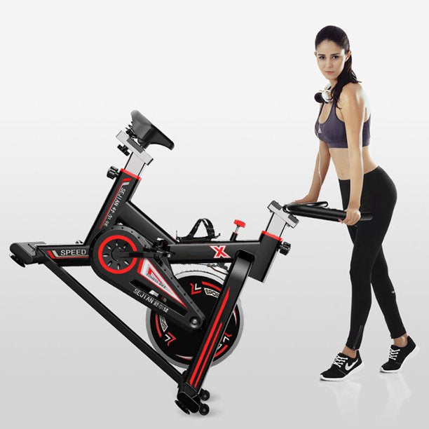 Exercise Bike Stationary Indoor Cycling Bike Heavy Duty Flywheel Bicycle for Home Cardio Workout