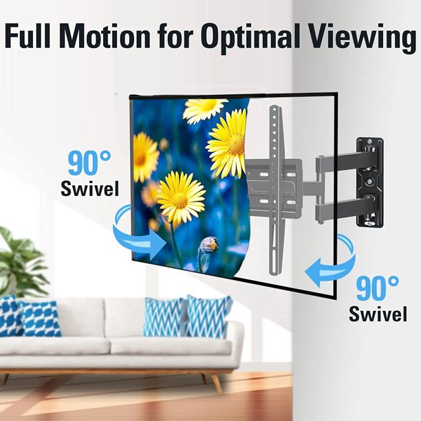 SUGIFT Full Motion TV Wall Mount for 26-55 inch LED TV, Corner TV Bracket Swivel Tilt