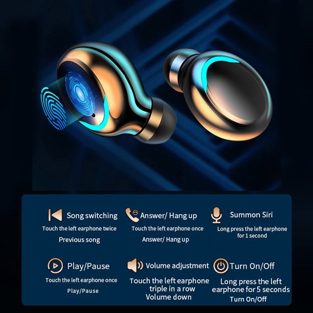 SUGIFT wireless Bluetooth earbuds, Bluetooth 5.1 earbuds, 220H playtime charging case