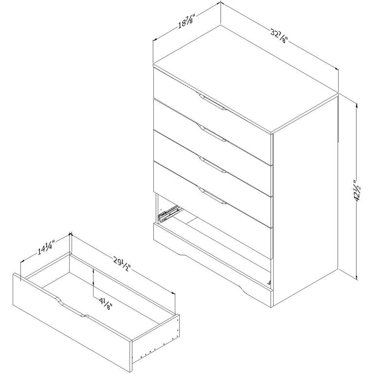 SUGIFT 5-Drawer Chest Black Oak