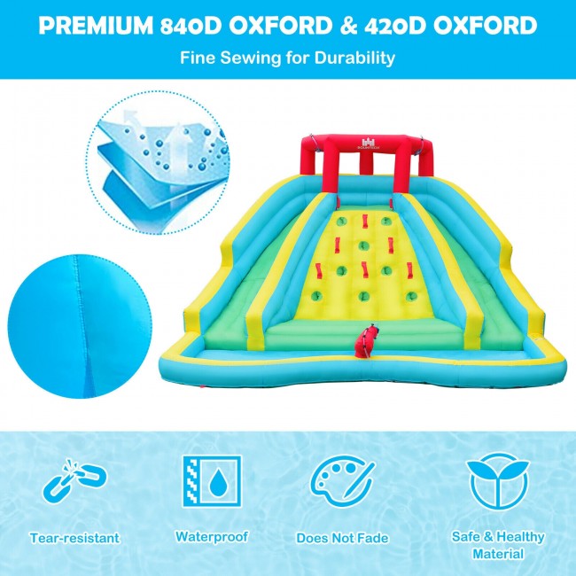 SUGIFT Inflatable Water Park Bounce House with Double Slide and Climbing Wall