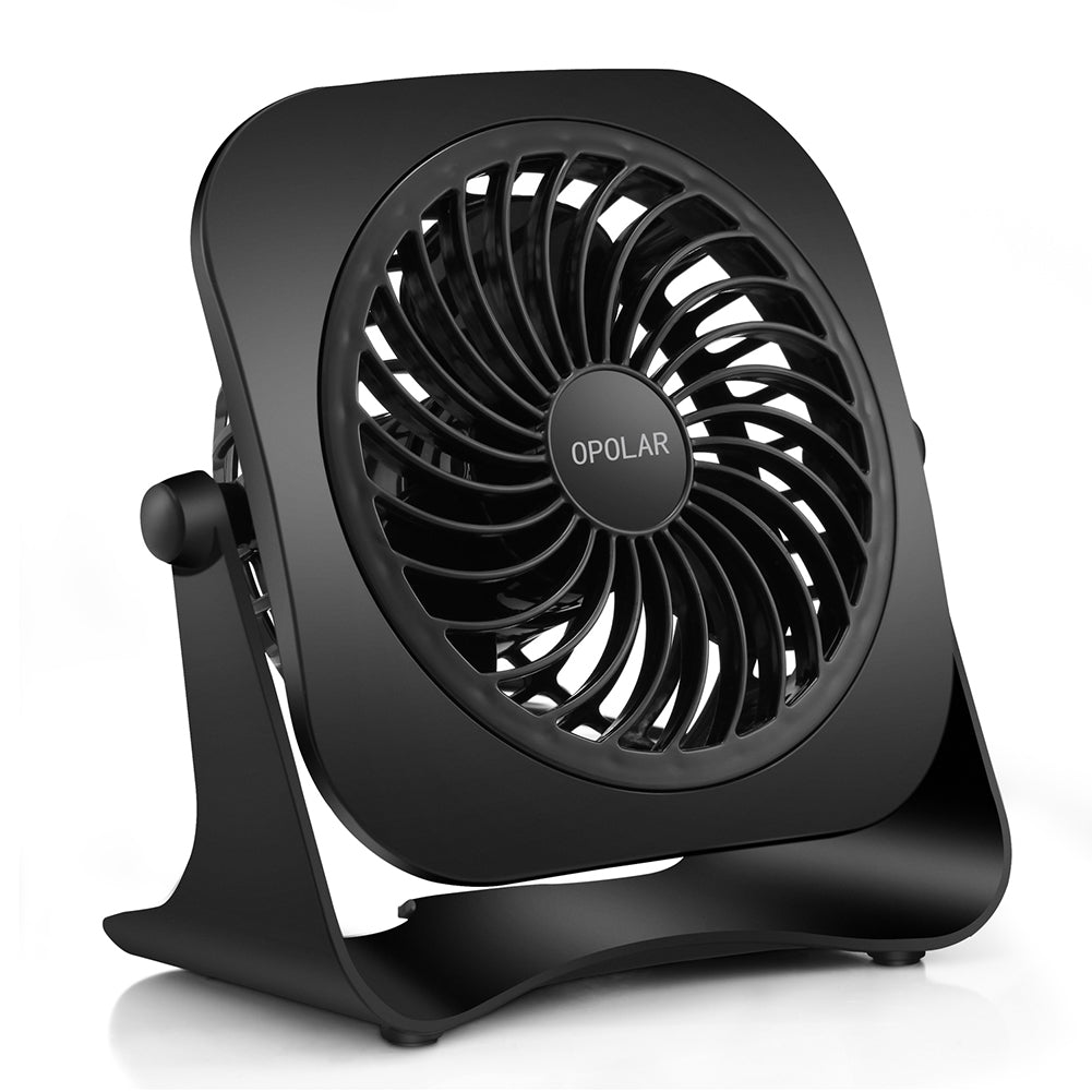 SUGIFT 4-inch Mini USB Fan, 360¡ã Up and Down, Powerful Black Desktop Fan