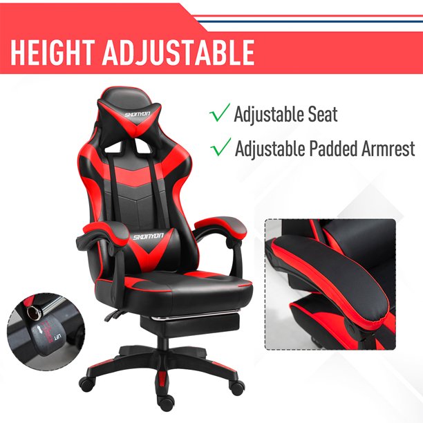 Gaming Chair High Back Computer Chair Racing Executive Ergonomic Adjustable Swivel Task Chair with Headrest and Lumbar Support