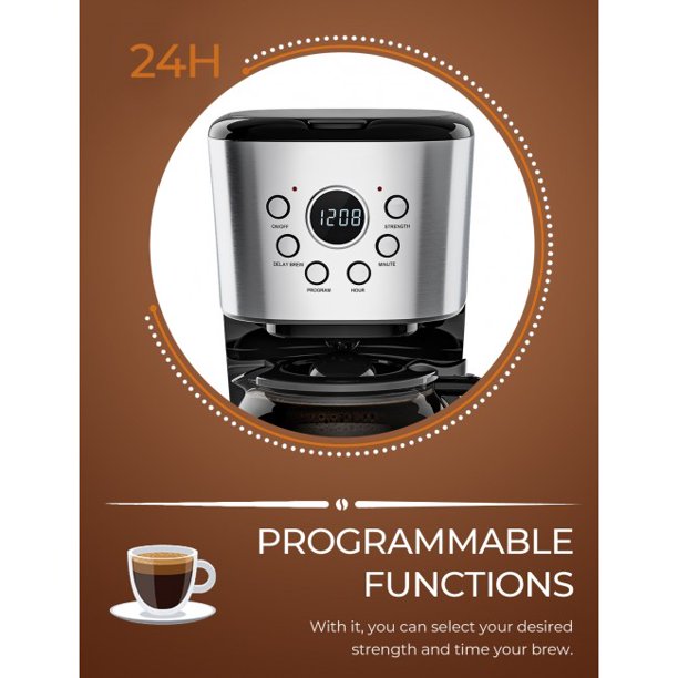 SUGIFT Coffee Maker 12-cup LCD Display Programmable Coffee Maker Brew Machine